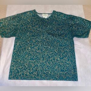 Green and Gold Patterned Shirt size L. Vintage